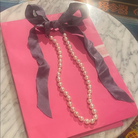 Jewelry - Pearl & Satin Ribbon Tie Necklace